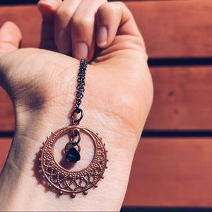 watermelon tourmaline crystal necklace handmade